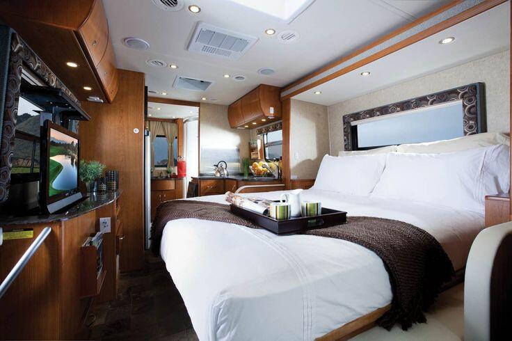 The presidential motorhome has a bed for the ageing president
