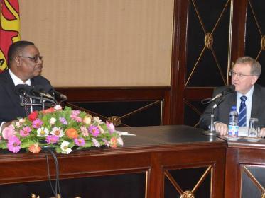 Scotland Secretary of State David Mundell and Malawi President Peter Mutharika meet