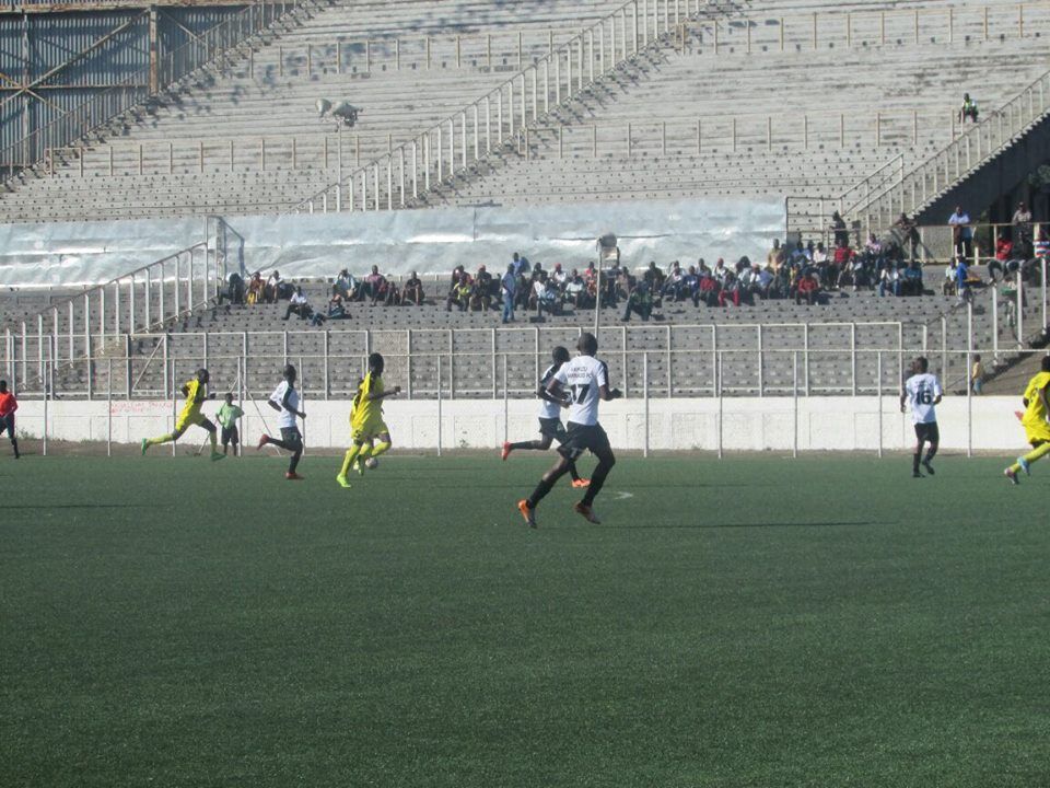 A sizable number of fans watched the match. 