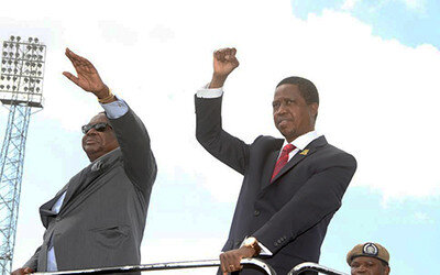 Edgar Lungu with Peter Mutharika