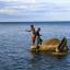 Two People Fishing on Lake Malawi