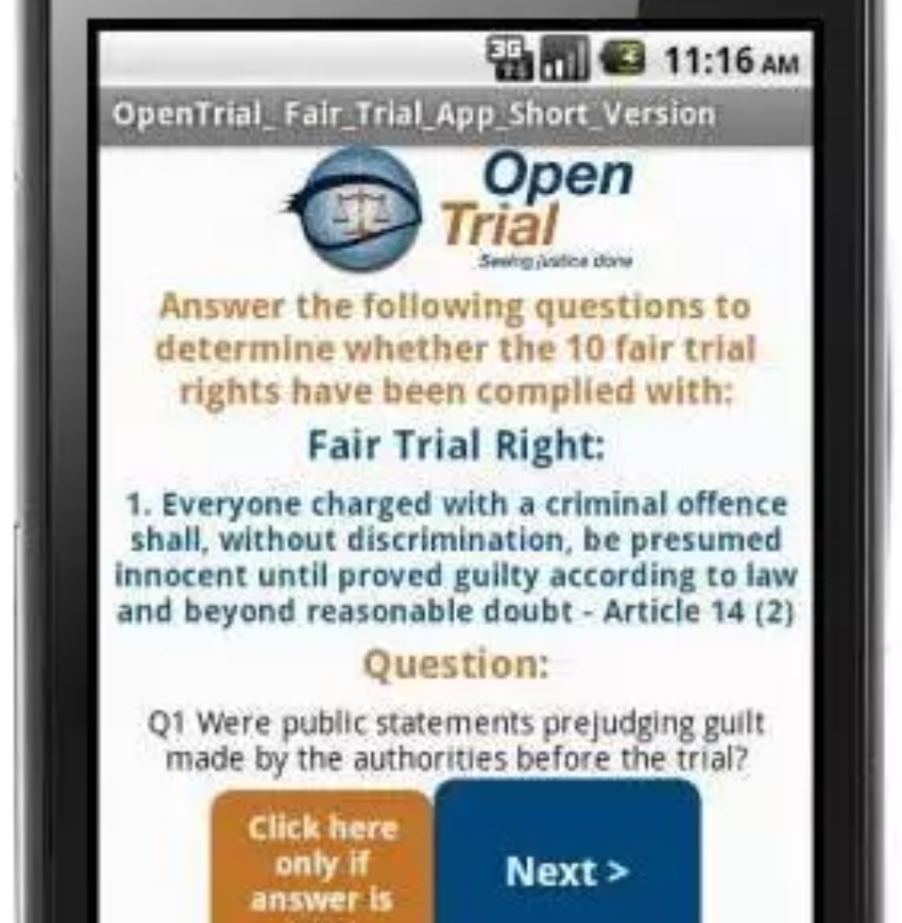 Open Trial smartphone and tablet application 