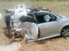 A Toyota Passo which was involved in an accident in Malawi