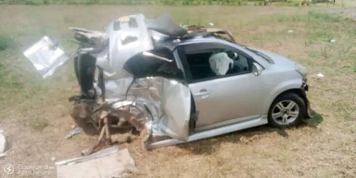 A Toyota Passo which was involved in an accident in Malawi