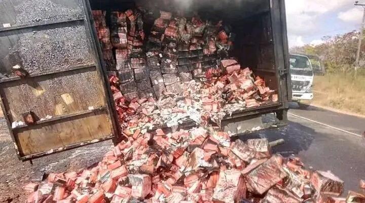 Pharmanova truck carrying medicine catches fire in Mzimba