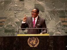 President Lazarus Chakwera Chakwera delivering the Malawi National Address to the 78th United Nations General Assembly (UNGA) Conference in New York on 21 September, 2023
