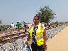 Madalo Nyambo from the Ministry of Public works during a tour of Markal