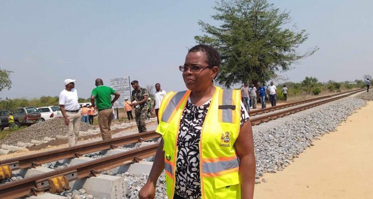 Madalo Nyambo from the Ministry of Public works during a tour of Markal