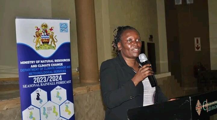 DCCMS Director Lucy Mtilatila speaking during a forum in Lilongwe