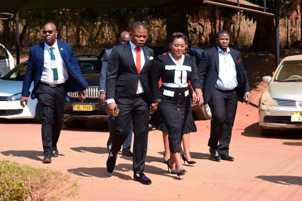 Prophet Shepherd Bushiri and Wife Mary Bushiri Walking Through a Crowd of People