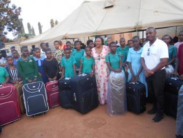 Bester Awali MP for Zomba Central awarding students in his constiuency