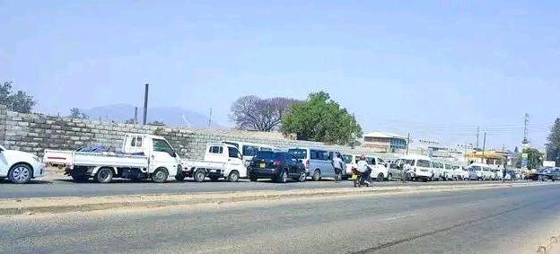 Vehicles on a queue at a fuel service station in Malawi. The country has been facing recurring fuel shortages for close to two years