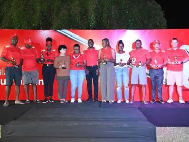 Winners of the Airtel Golf Tourney pose for a group photo with Airtel Official