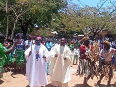 Auxiliary Bishop of Mzuzu Diocese, Rev. Yohane Nyirenda (L), led the St Denis faithful in Rumphi in the celebration of 70 years of existence on Saturday, 14 October, 2023