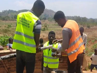 A borehole being fixed in Malawi