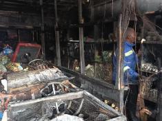 The shop which was hit by fire on October 10, 2023