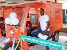 One of the people who won a tricycle in the Illovo competition