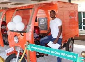 One of the people who won a tricycle in the Illovo competition