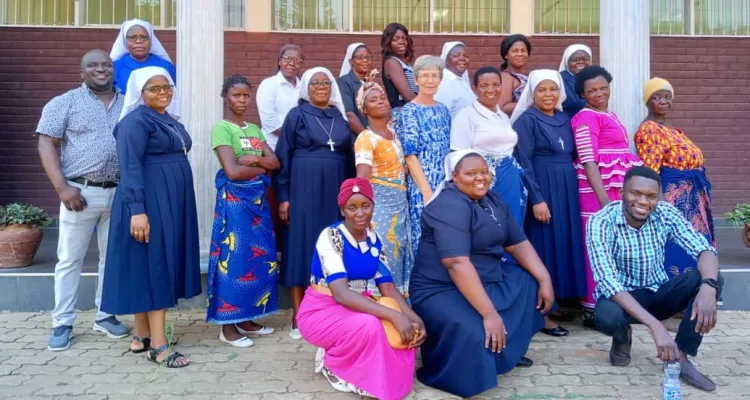 Catholic church sisters pose with Cyclone Freddy survivors