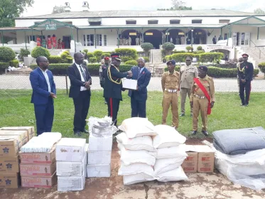 Malawi Red Cross Society donates to ex-service men at Cobbe Barracks in Zomba