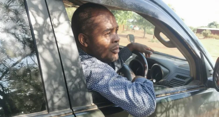 Willard Gwengwe picture on polling day at a polling a station where he was reportedly stopped by monitors