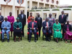 President Lazarus Chakwera during the swearing in ceremony of members of the Malawi Peace and Unity commission at Kamuzu Palace in Lilongwe.