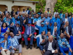 Democratic Progressive Party members with Peter Mutharika