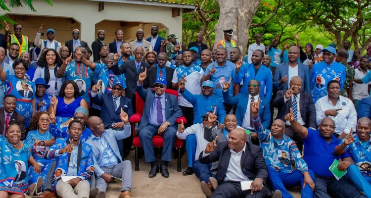 Democratic Progressive Party members with Peter Mutharika