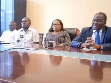 Secretary General of the Democratic Progressive Party (DPP) Grezelder Jefrrey speaking in Lilongwe on December 8