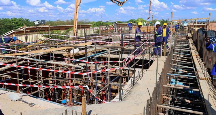 ongoing construction of a new wing at Kamuzu Central Hospital (KCH) National Cancer Center