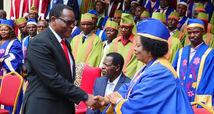 Lazarus Chakwera during a meeting with chiefs from the Southern Region of Malawi