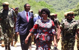 Malawi Leader President Lazarus Chakwera during launch of security houses