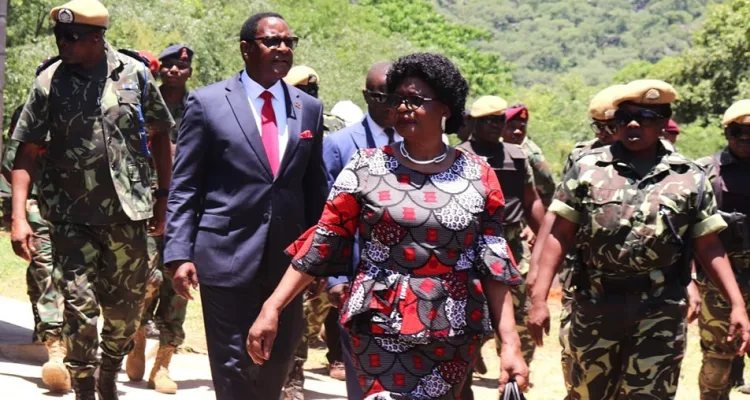 Malawi Leader President Lazarus Chakwera during launch of security houses