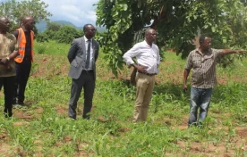 inspection site for the construction of the houses at Makumba Village, in the area of Traditional Authority (TA) Chowe in Janaury, 2024 by Minister of Lands Deus Gumba said late Masauko Chipembere