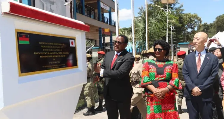 President Lazarus Chakwera when he presided over the ground breaking ceremony for the construction of Lilongwe Bridge.