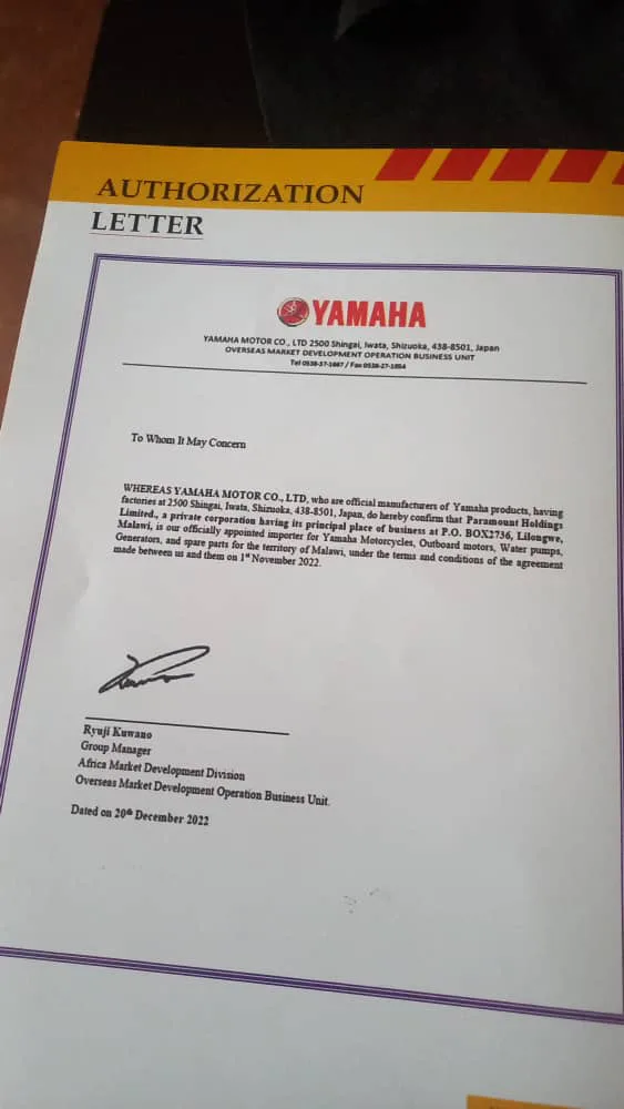 Yamaha authorised dealer