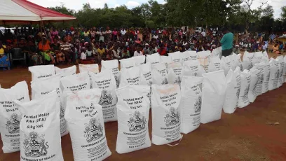 Maize flour which Malawi Government with support from WFP is giving to Malawians