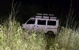 A vehicle which was abandoned by its driver in Dowa