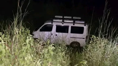 A vehicle which was abandoned by its driver in Dowa