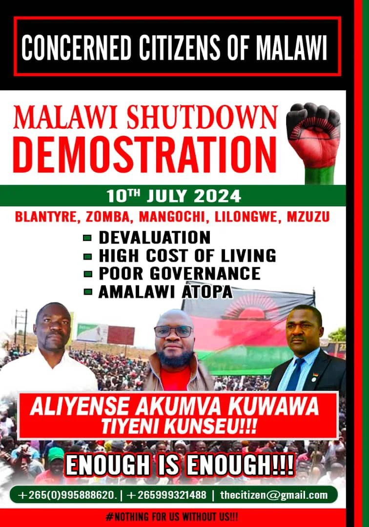 Nationwide Shutdown Planned in Malawi: Citizens Rally Against Economic ...