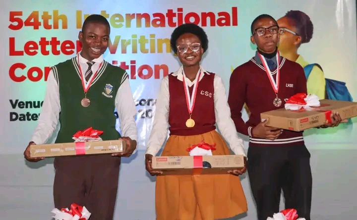 Three students shine in International letter writing competition