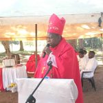 Bishop Chaima speaking to UNIMA Catholic students about mental health.