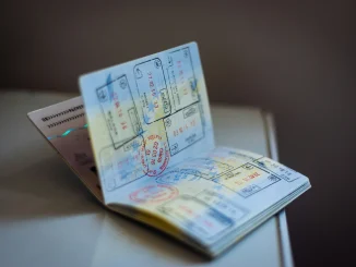 Passport with immigration stamps symbolising visa-free travel across Africa