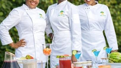Simbeye Right With Her Collegues At An Event Where They Providing Catering Services 002- Malawi24