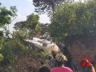 The Zambia Air Force helicopter involved in the crash that carried Vice President Dr Mutale Nalumango in Nakonde.