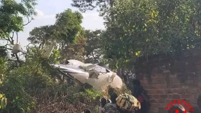 The Zambia Air Force helicopter involved in the crash that carried Vice President Dr Mutale Nalumango in Nakonde.