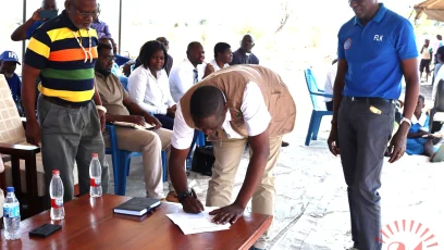Mpulukacentre Signing Off The Land Deal Alongside Senior Ta Tengani Left And Kasaila Right 002- Malawi24