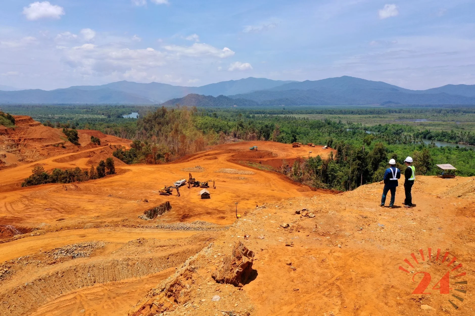 construction over rocks near forest