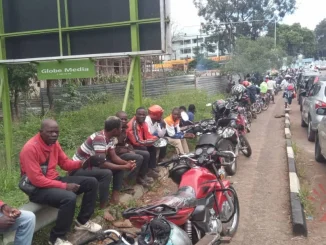 Motorists queue for fuel at a filling station in Zomba, Malawi, during the fuel shortage