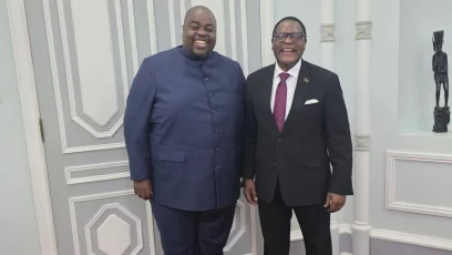 Wicknell Chivayo with Lazarus Chakwera